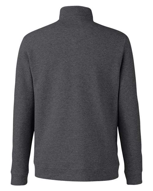 North End NE725, Men's Spirit Textured Quarter-zip Pullover, Black Heather
