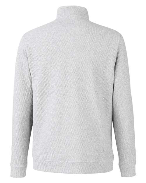 North End NE725, Men's Spirit Textured Quarter-zip Pullover, Platinum Heather