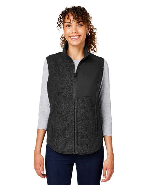 Women's Aura Sweater Fleece Vest - - 14143 Black Black 11-11.9 oz 202D3 AB Exclusive Brands CA New ab Fleece Full-Zips Jackets NE714W New AB North End Outerwear Pockets Polyester - 100% S&S Deep Deals Vests Womens Zips