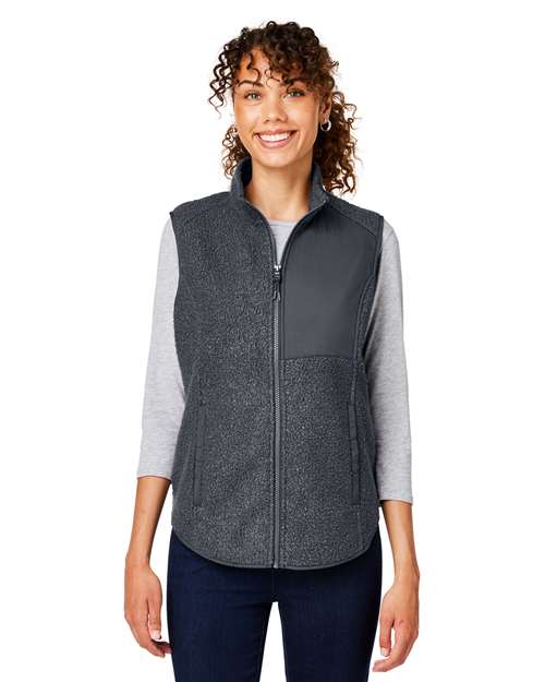 Women's Aura Sweater Fleece Vest - - 14143 Carbon Carbon 11-11.9 oz 202D3 AB Exclusive Brands CA New ab Fleece Full-Zips Jackets NE714W New AB North End Outerwear Pockets Polyester - 100% S&S Deep Deals Vests Womens Zips