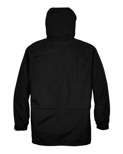 North End 88007, Men's 3-in-1 Parka With Dobby Trim, Black