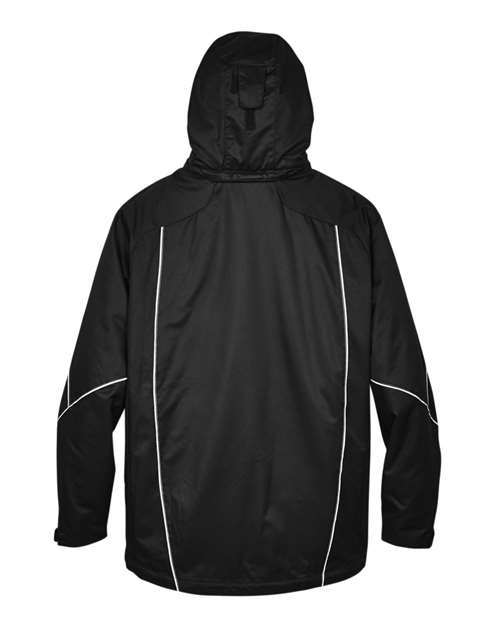 North End 88196, Men's Angle 3-in-1 Jacket With Bonded Fleece Liner, Black