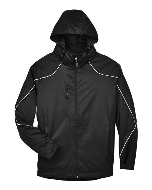 North End 88196, Men's Angle 3-in-1 Jacket With Bonded Fleece Liner, Black
