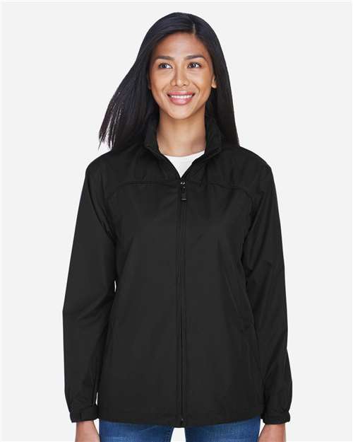 Women's Techno Lite Jacket - - 14161 Black 104D3 2-2.9 oz 78032 AB Exclusive Brands Adjustable CA New ab Drawstring Full-Zips Hooded Jackets New AB North End Outerwear Performance Pockets Polyester - 100% S&S Exclusive Brands Water Resistant Womens Zips