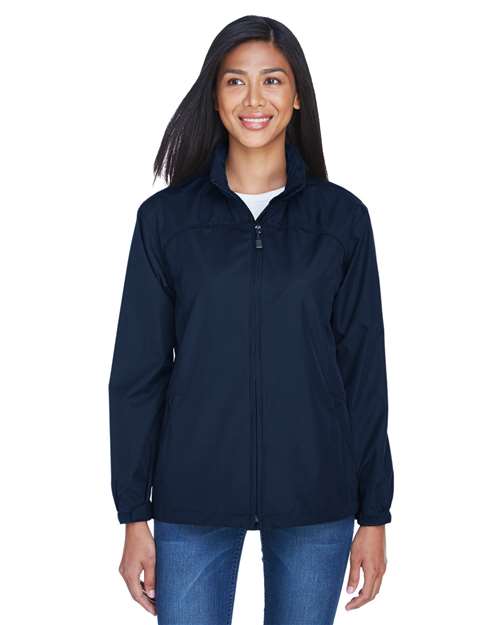 Women's Techno Lite Jacket - - 14161 Midnight Navy 104D3 2-2.9 oz 78032 AB Exclusive Brands Adjustable CA New ab Drawstring Full-Zips Hooded Jackets New AB North End Outerwear Performance Pockets Polyester - 100% S&S Exclusive Brands Water Resistant Womens Zips