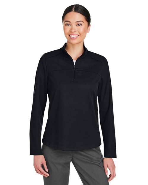 Women's Express Tech Performance Pique Quarter-Zip Pullover - - 14167 Black 177D3 AB Exclusive Brands CA New ab Jackets NE412W New AB North End Performance Polyester - 100% Pullovers Quarter-Zips Recycled S&S Exclusive Brands Sustainable Manufacturing Sustainable Materials Sustainable Styles Thermals Tops Womens Zips
