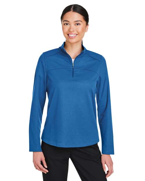 Women's Express Tech Performance Pique Quarter-Zip Pullover - - 14167 Light Nautical Blue 177D3 AB Exclusive Brands CA New ab Jackets NE412W New AB North End Performance Polyester - 100% Pullovers Quarter-Zips Recycled S&S Exclusive Brands Sustainable Manufacturing Sustainable Materials Sustainable Styles Thermals Tops Womens Zips