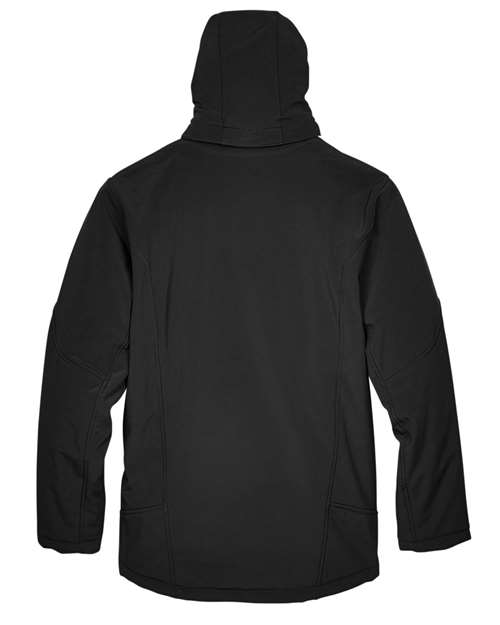 North End 88159, Men's Glacier Insulated Three-layer Softshell With Detachable Hood, Black
