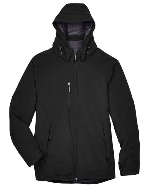 North End 88159, Men's Glacier Insulated Three-layer Softshell With Detachable Hood, Black