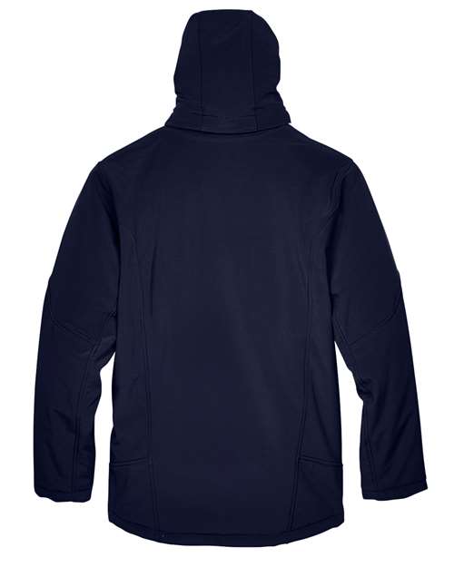North End 88159, Men's Glacier Insulated Three-layer Softshell With Detachable Hood, Classic Navy