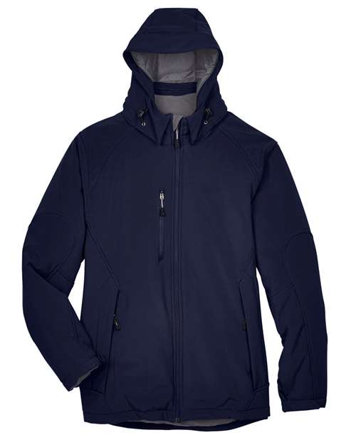 North End 88159, Men's Glacier Insulated Three-layer Softshell With Detachable Hood, Classic Navy