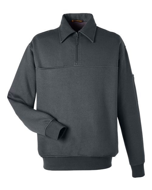Harriton M712, Unisex Climabloc Heavyweight Tactical Quarter-zip Pullover, Dark Charcoal