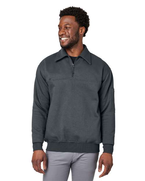 Unisex ClimaBloc™ Heavyweight Tactical Quarter-Zip Pullover - - 14183 Dark Charcoal 11-11.9 oz 279B9 AB Exclusive Brands CA New ab Cotton Fleece Harriton Industrial & Workwear Industrial & Workwear - In the Field Long Sleeves M712 Mens & Unisex New AB Pockets Polyester Pullovers Quarter-Zips S&S Exclusive Brands Sweatshirts & Fleece Tops UG Playbook UG Playbook - Industrial & Workwear Gifting UG Playbook Industrial & Workwear Water Resistant Workwear Zips