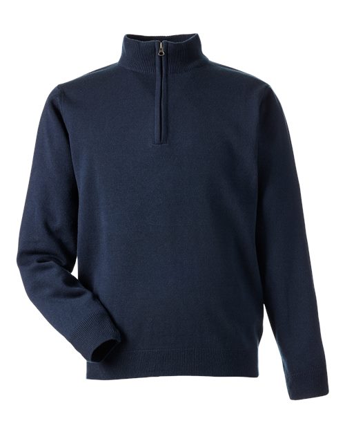 Harriton M421, Unisex Pilbloc Quarter-zip Pullover Sweater, Dark Navy