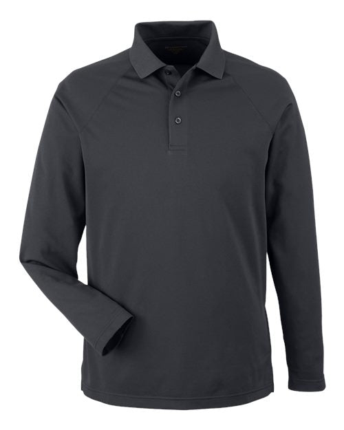 Harriton M208L, Men's Charge Snag And Soil Protect Long Sleeve Polo, Dark Charcoal