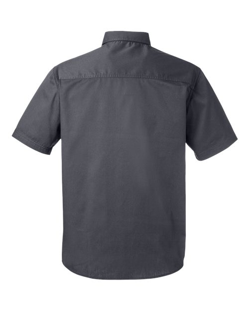 Harriton M585, Men's Advantage Il Short Sleeve Work Shirt, Dark Charcoal
