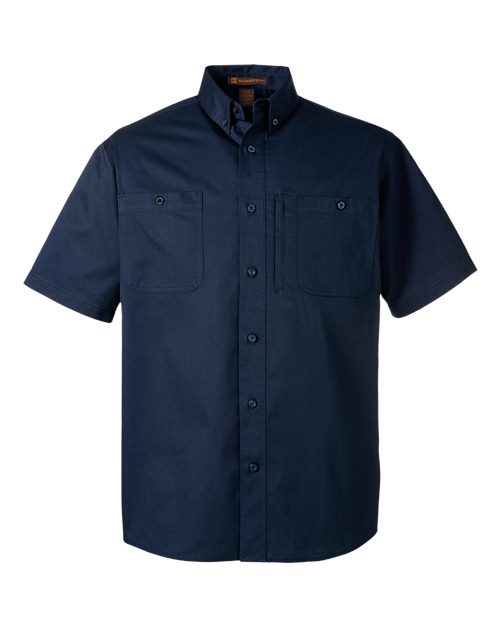 Harriton M585, Men's Advantage Il Short Sleeve Work Shirt, Dark Navy