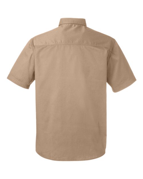 Harriton M585, Men's Advantage Il Short Sleeve Work Shirt, Khaki