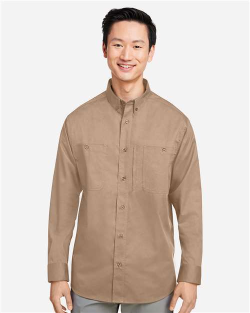 Harriton M585L, Men's Advantage Il Workshirt, Khaki