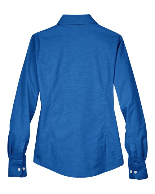 Harriton M600W, Women's Oxford Dress Shirt, French Blue