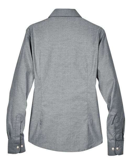 Harriton M600W, Women's Oxford Dress Shirt, Oxford Grey