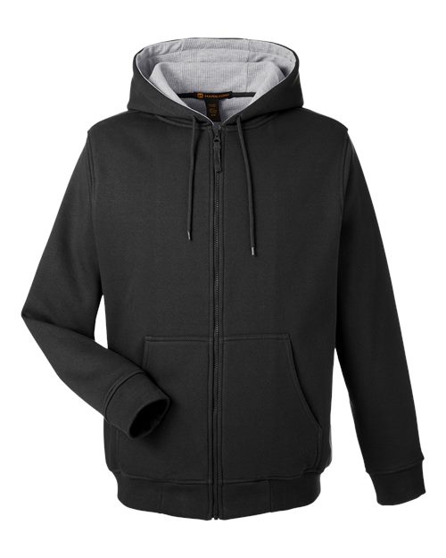 Harriton M711T, Unisex Tall Climabloc Lined Heavyweight Hooded Sweatshirt, Black