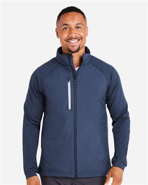 Men's Hielands Jacket - - 14214 Deep Navy 19846 631107 8-8.9 oz AB Retail Exclusive Brands CA New ab Explore Corporate Explore Corporate Gifting & Incentives Explore Corporate Gifting - Splurge Full-Zips Jackets Long Sleeves Mens & Unisex Moisture-Management New AB Outerwear Pockets Polyester Puma Golf Recycled S&S Exclusive Brands Spandex Water Resistant Zips