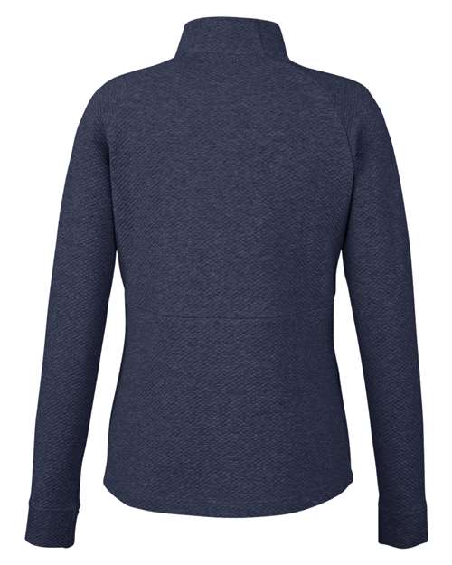 North End NE725W, Women's Spirit Textured Quarter-zip Pullover, Classic Navy Heather