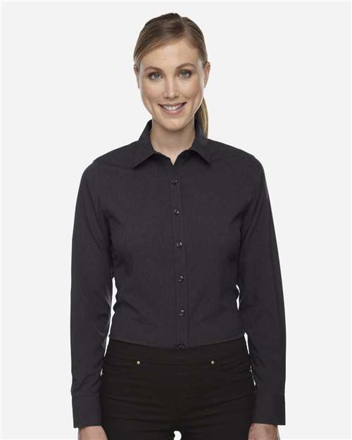 Women's Melange Performance Shirt - - 14225 Carbon Heather 227D3 78802 AB Exclusive Brands CA New ab Dress Shirts Long Sleeves New AB North End Polyester - 100% S&S Deep Deals S&S Exclusive Brands Tops Womens Wovens Wovens & Dress Shirts