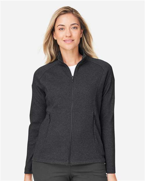 North End NE727W, Women's Spirit Textured Full-zip, Black Heather