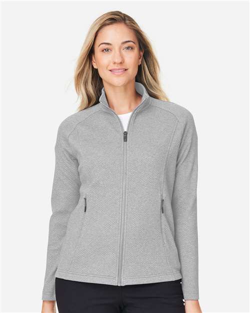 North End NE727W, Women's Spirit Textured Full-zip, Platinum Heather