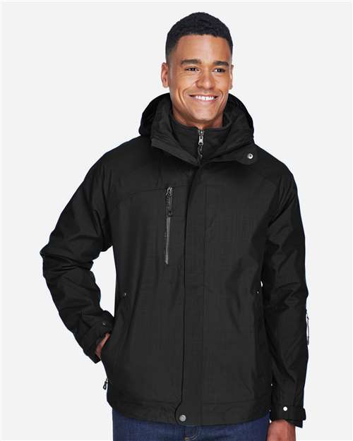 North End 88178, Men's Caprice 3-in-1 Jacket With Soft Shell Liner, Black