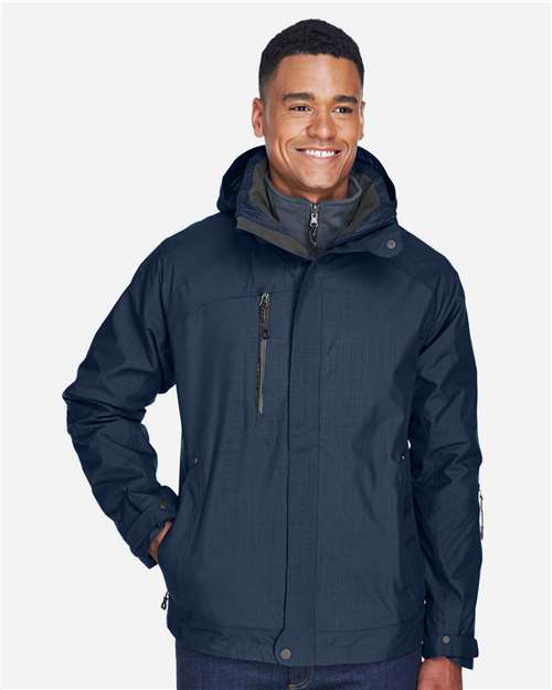 Men's Caprice 3-in-1 Jacket with Soft Shell Liner - - 14297 Classic Navy 146D3 88178 AB Exclusive Brands CA New ab Hooded Jackets Mens & Unisex New AB North End Outerwear Performance Polyester - 100% Rain Coats Restaurant & Hospitality Restaurant & Hospitality Branded Merch S&S Exclusive Brands Thermals UG Playbook UG Playbook Restaurant & Hospitality UG Playbook Restaurant & Hospitality Gifting Waterproof