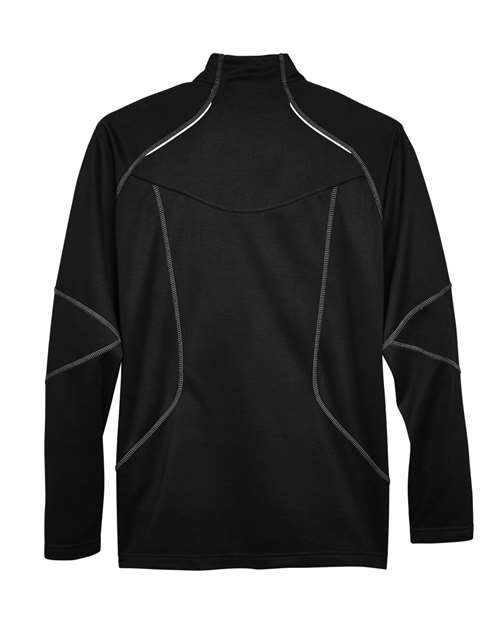 North End 88175, Men's Catalyst Performance Fleece Quarter-zip Pullover, Black
