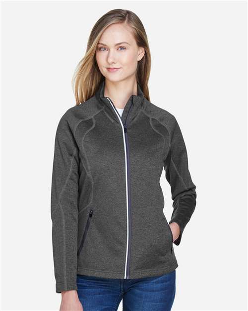 Women's Gravity Performance Fleece Jacket - - 14307 Carbon Heather 114D3 7-7.9 oz 78174 AB Exclusive Brands Activewear CA New ab Fleece Full-Zips Jackets Moisture-Management New AB North End Outerwear Performance Pockets Polyester - 100% Womens Zips