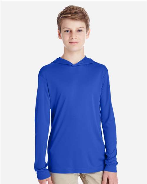 Team 365 TT41Y, Youth Zone Performance Hooded Long Sleeve T-shirt, Sport Royal