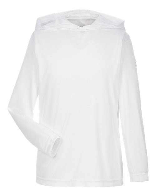 Team 365 TT41Y, Youth Zone Performance Hooded Long Sleeve T-shirt, White
