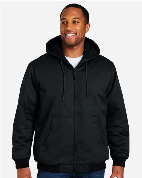 Harriton M722T, Unisex Tall Climabloc Heavyweight Hooded Full-zip Jacket, Black