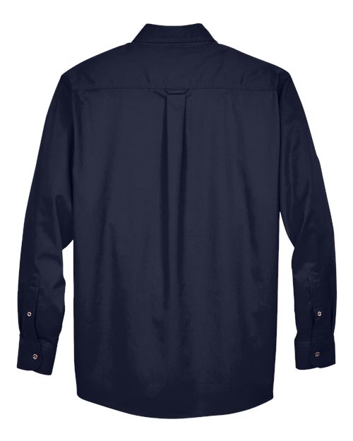 Harriton M500T, Men's Tall Easy Blend Twill Dress Shirt, Navy