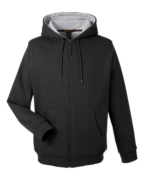 Harriton M711, Unisex Climabloc Lined Heavyweight Hooded Sweatshirt, Black