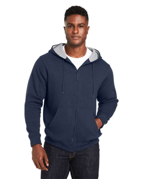 Unisex ClimaBloc™ Lined Heavyweight Hooded Sweatshirt - - 14342 Dark Navy 11-11.9 oz 277B9 AB Exclusive Brands CA New ab Cotton Drawstring Fleece Fleece - Core - Hood Full-Zips Harriton Hooded Long Sleeves M711 Mens & Unisex New AB Pockets Polyester Safety Sweatshirts Sweatshirts & Fleece Thermals Tops Water Resistant Workwear Zips