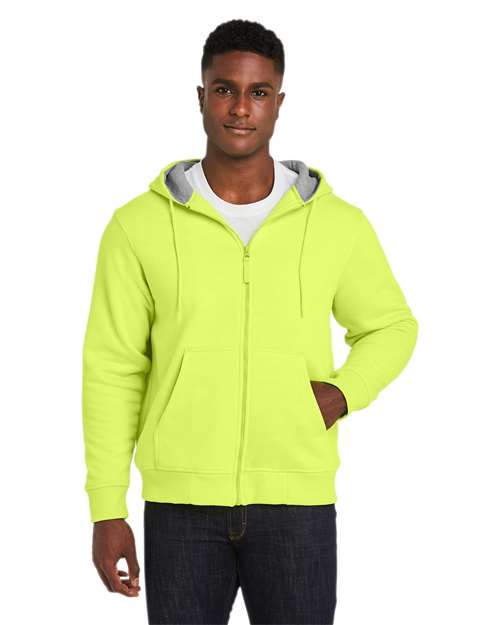 Unisex ClimaBloc™ Lined Heavyweight Hooded Sweatshirt - - 14342 Safety Yellow 11-11.9 oz 277B9 AB Exclusive Brands CA New ab Cotton Drawstring Fleece Fleece - Core - Hood Full-Zips Harriton Hooded Long Sleeves M711 Mens & Unisex New AB Pockets Polyester Safety Sweatshirts Sweatshirts & Fleece Thermals Tops Water Resistant Workwear Zips