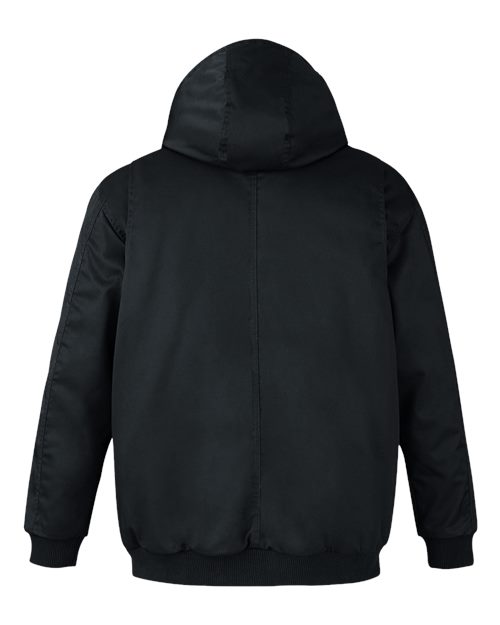 Harriton M722, Unisex Climabloc Heavyweight Hooded Full-zip Jacket, Black