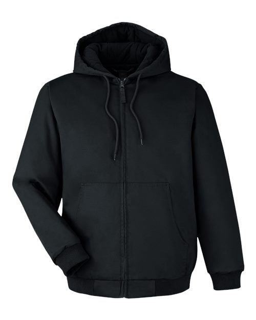 Harriton M722, Unisex Climabloc Heavyweight Hooded Full-zip Jacket, Black