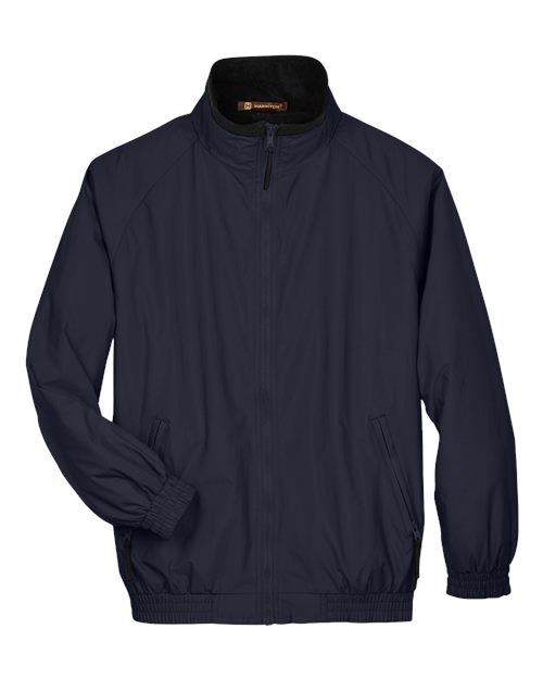 Harriton M740, Unisex Fleece Lined Nylon Jacket, Navy/ Black