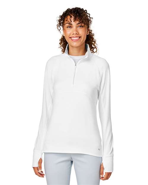 Puma Golf 533007, Women's Gamer Golf Quarter-zip Pullover, Bright White