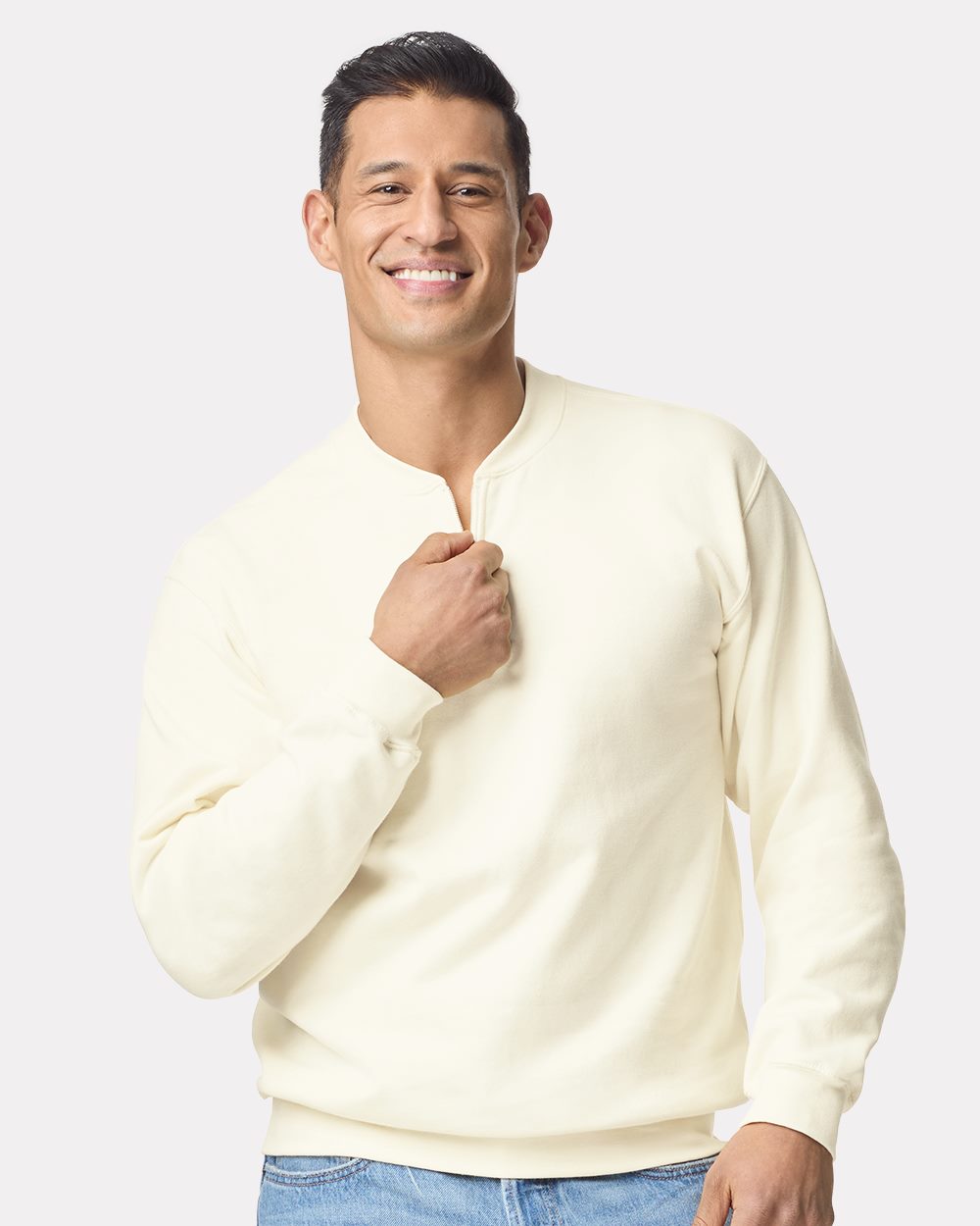 Gildan SF008, Unisex Softstyle Midweight Quarter-zip Sweatshirt, Black