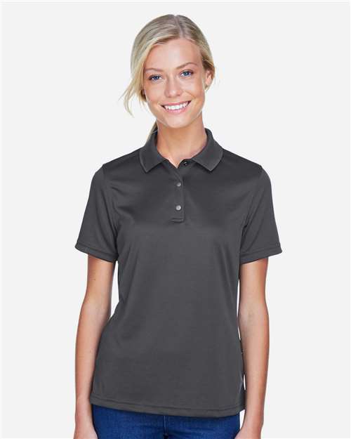 Harriton M345W, Women's Advantage Snag Protection Plus Il Snap Placket Polo, Dark Charcoal