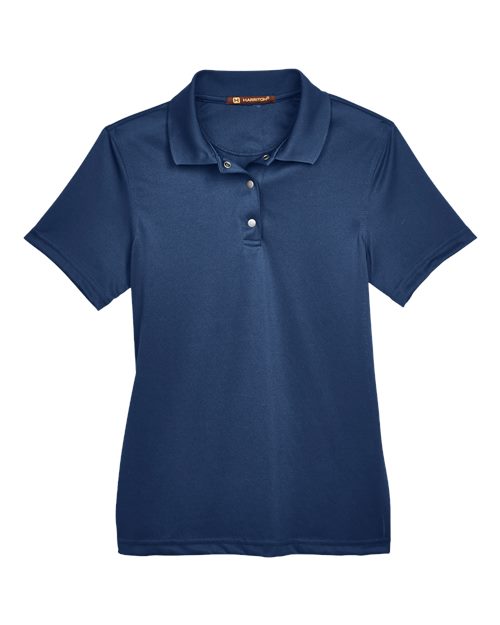 Harriton M345W, Women's Advantage Snag Protection Plus Il Snap Placket Polo, Dark Navy