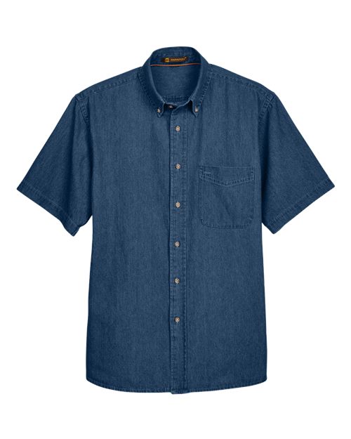 Harriton M550S, Men's Denim Shirt, Dark Denim